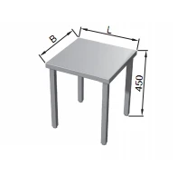Taboret nierdzewny 500x500x450(h)mm