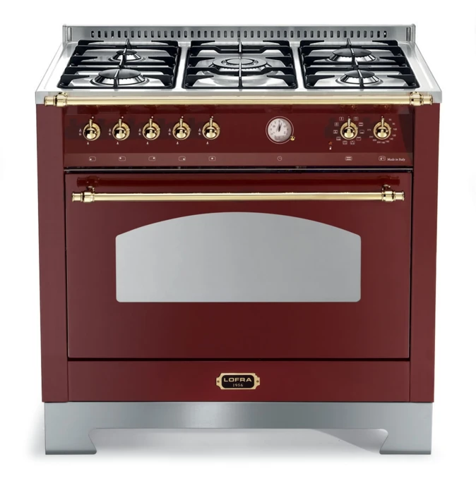 ZESTAW LOFRA | Kuchnia Gazowa | DOLCEVITA 90 | ROSSO BURGUNDY | RRG96MFT/Ci/Z