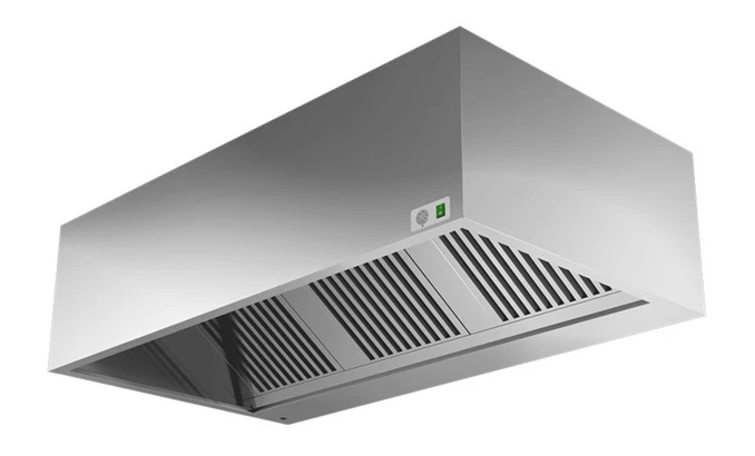 Okap przyścienny skrzyniowy + filtry + wentylator | 1000x600x525(h)mm