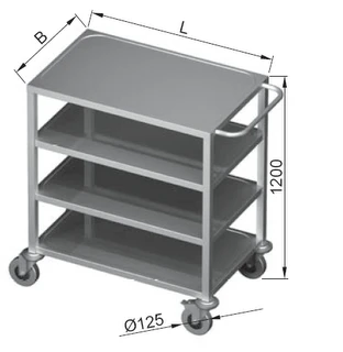 Wózek Kelnerski Spawany 4-półkowy 1000x600x1200(h)mm