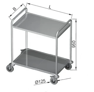 Wózek Kelnerski Spawany 2-półkowy 800x500x850(h)mm
