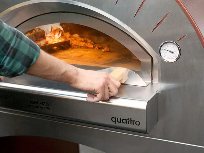 Piec Gazowy do Pizzy na podstawie jezdnej | Quattro PRO | Hybrid | ALFA FORNI - Commercial