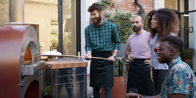 Piec do Pizzy opalany drewnem  na podstawie jezdnej | Quattro | ALFA FORNI - Commercial
