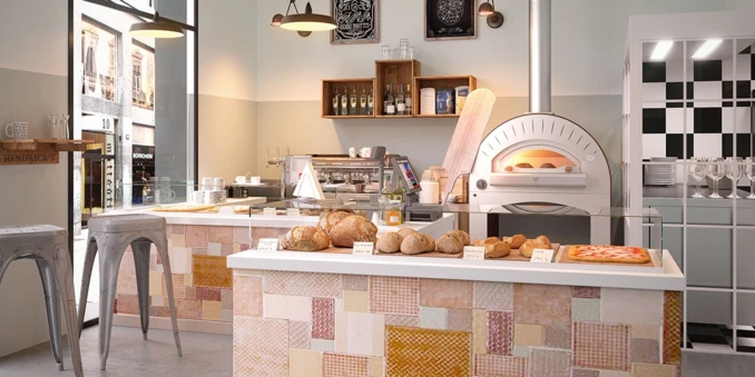 Piec do Pizzy opalany drewnem  na podstawie jezdnej | Quattro | ALFA FORNI - Commercial