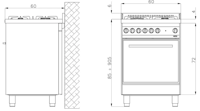 LOFRA | Kuchnia Gazowa | MAXIMA 60 | INOX | M66MF/C