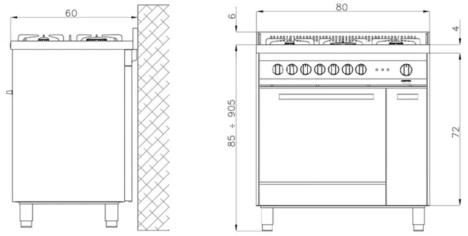 LOFRA | Kuchnia Gazowa | MAXIMA 80 | INOX | MT86MF/C