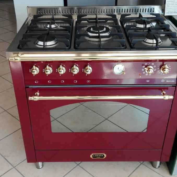 LOFRA | Kuchnia Gazowa | DOLCEVITA 90 | ROSSO BURGUNDY | RRG96MFT/Ci