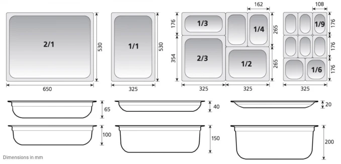 Pojemnik GN 1/9 GN | 65mm H | 176x108mm | PREMIUM