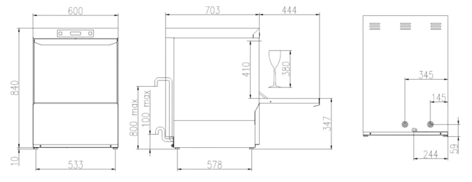 Zmywarko Wyparzarka Gastronomiczna | Blachy 600x400 | GP.SK.60 PRS SD | PREMIUM