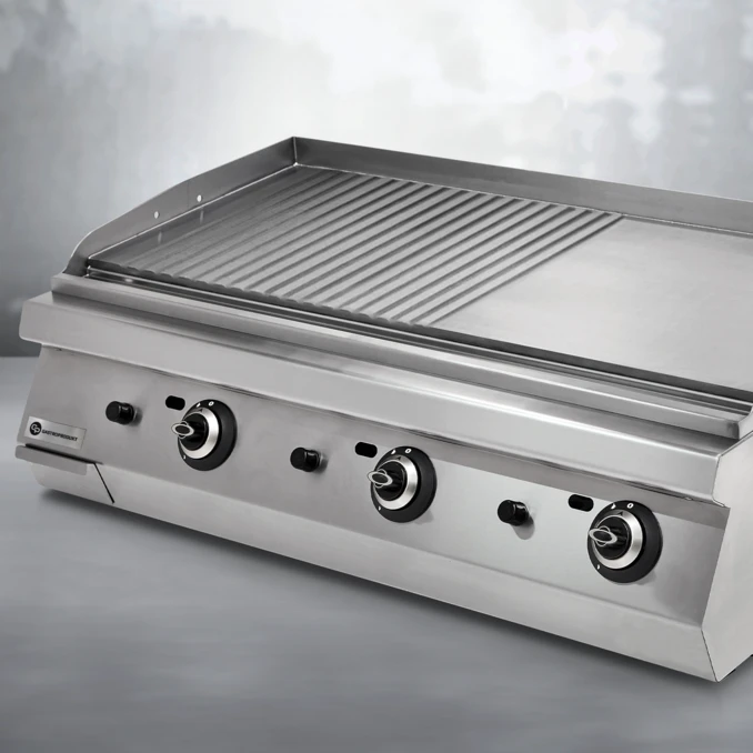 Grill gazowy – płyta gładka + ryflowana chromowana MAXI | TIGER 700 | PREMIUM
