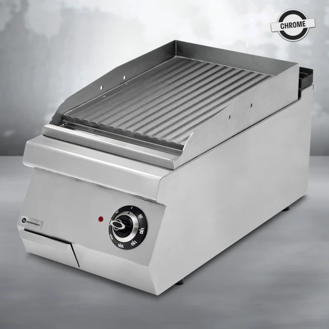 Grill elektryczny – płyta ryflowana chromowana MINI | TIGER 700 | PREMIUM