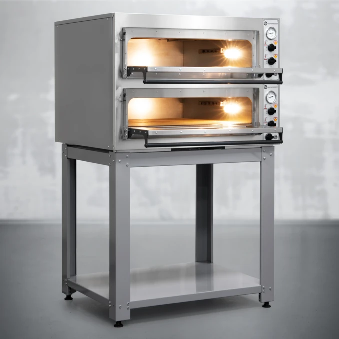 Piec do Pizzy 2- komorowy 6 x 33 cm | Rimini  Pro-66 + Podstawa 10001577