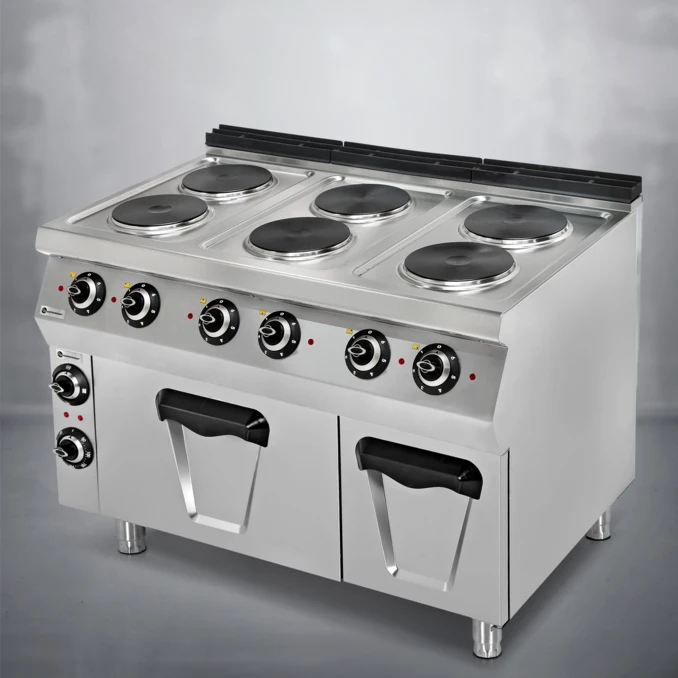 Kuchnia elektryczna 6-polowa z piekarnikiem – 12+9 kW | TIGER 700 | PREMIUM