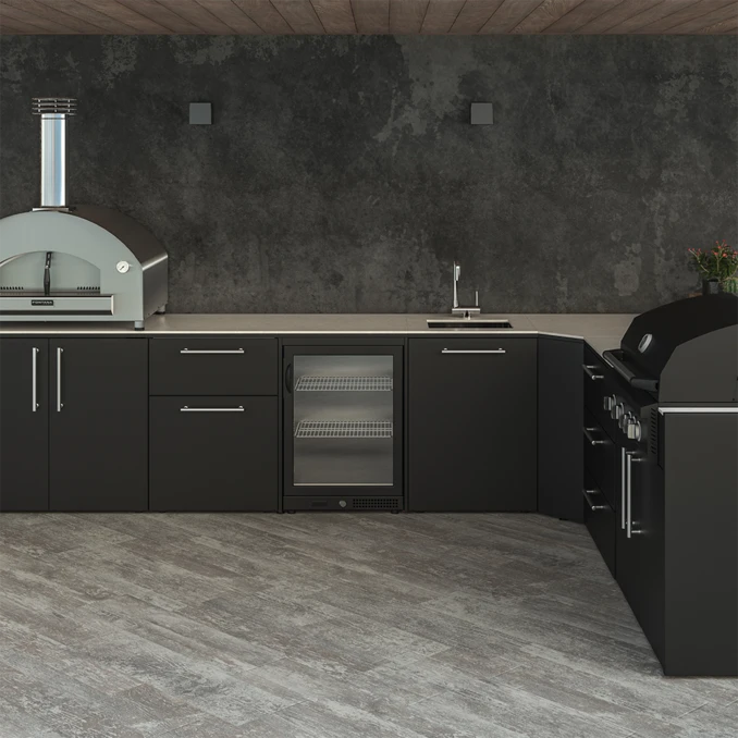ZESTAW FONTANA | Kuchnia ogrodowa | Angolare | Neolit Pietra di Luna | Inox | ELYSIA