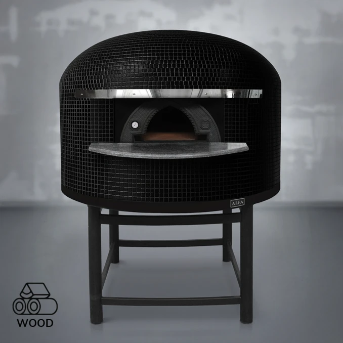 Piec do pizzy opalany drewnem | NAPOLI M130 – 6 szt. Ø 33 cm | ALFA FORNI – PREMIUM | BLACK