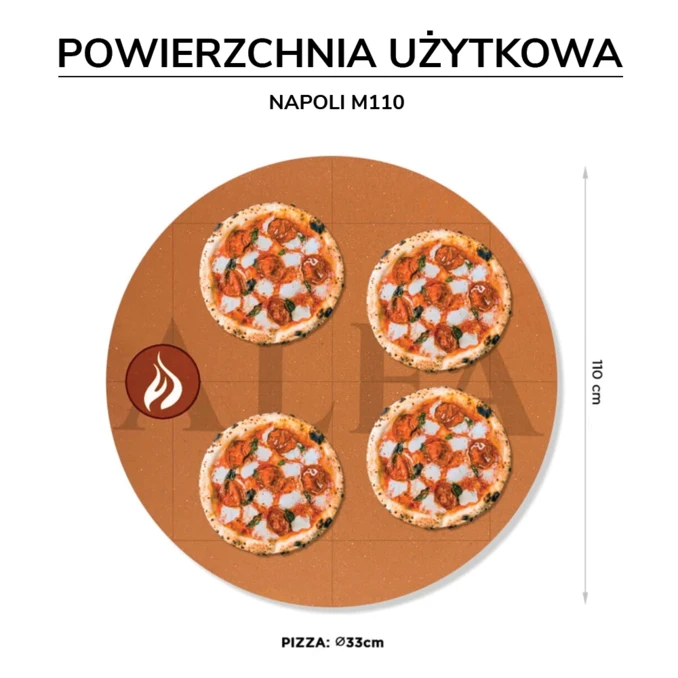 Piec do pizzy gazowy | NAPOLI M110 – 4 szt. Ø 33 cm | ALFA FORNI – STANDARD | GREY