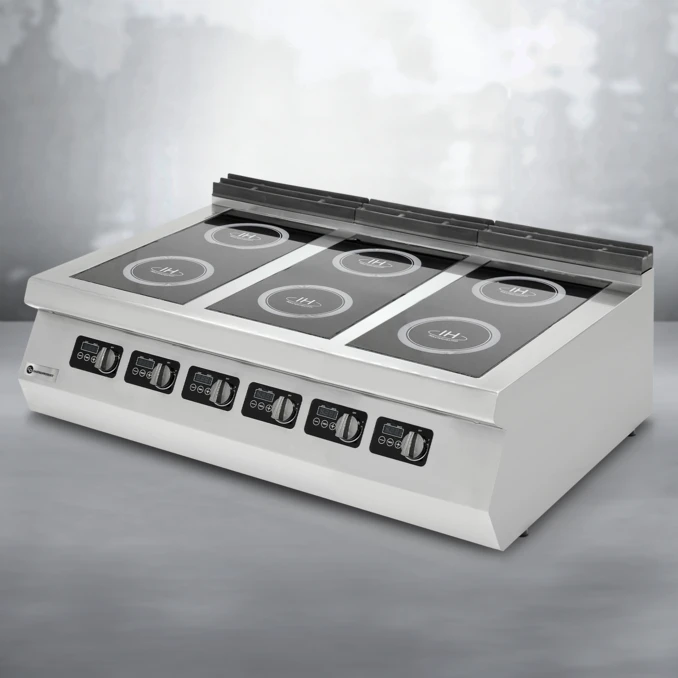 Kuchnia indukcyjna gastronomiczna 6-polowa 18kW z piekarnikiem 9kW | TIGER 700 | PREMIUM