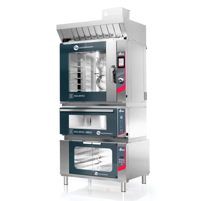 Piec piekarniczy 6 x 400x600 mm + Piec DECK z szamotem + Komora wzrostowa + Okap | SQUERO BAKERY SYSTEM | Venix