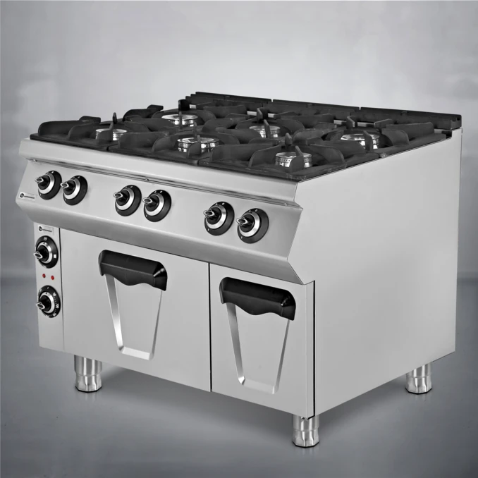 Kuchnia gazowa 6-palnikowa z piekarnikiem — 43+9 kW | TIGER 700 | PREMIUM