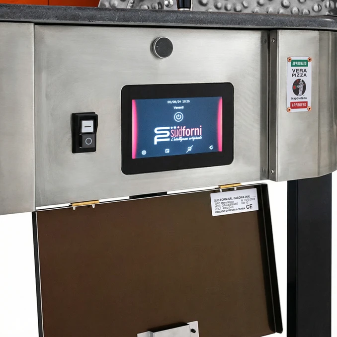 Piec do pizzy elektryczny z podstawą SUD FORNI | OPALE SMART | BLACK OPAL – 4 pizze x Ø 330 mm