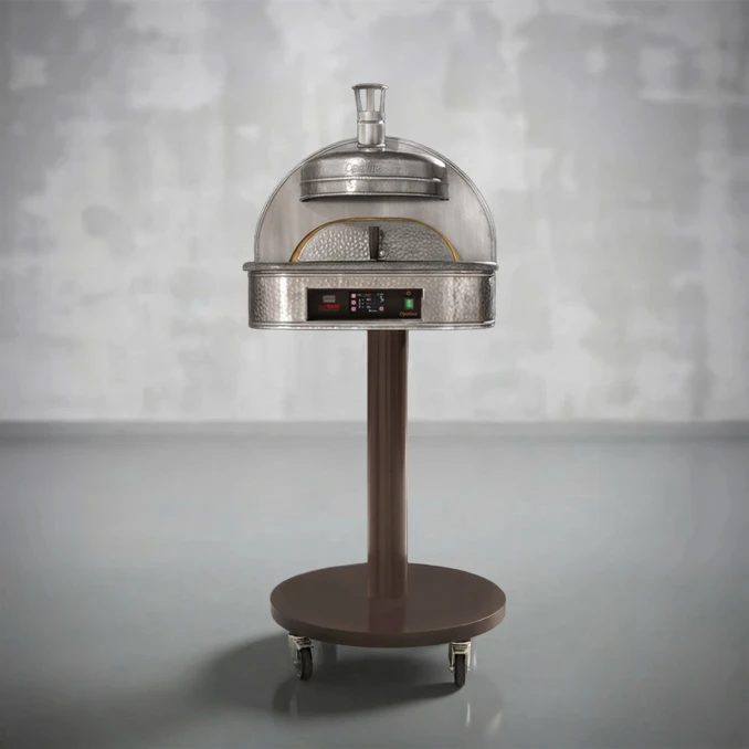 Piec do pizzy elektryczny na stelażu jezdnym SUD FORNI | OPALINO | BLACK OPAL – 1 pizza x Ø 330 mm