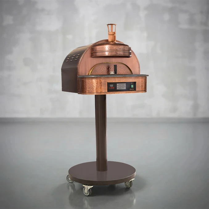Piec do pizzy elektryczny na stelażu jezdnym SUD FORNI | OPALINO | NATURAL – 1 pizza x Ø 330 mm