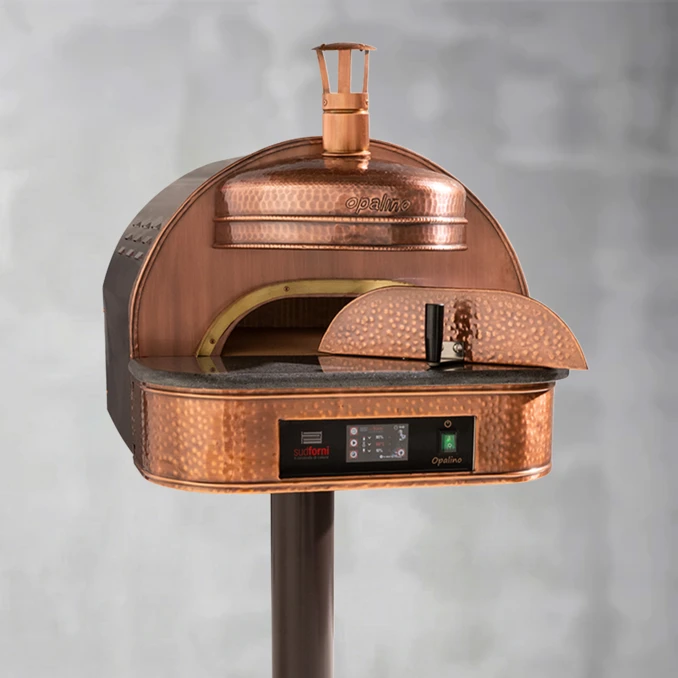 Piec do pizzy elektryczny na stelażu jezdnym SUD FORNI | OPALINO | NATURAL – 1 pizza x Ø 330 mm