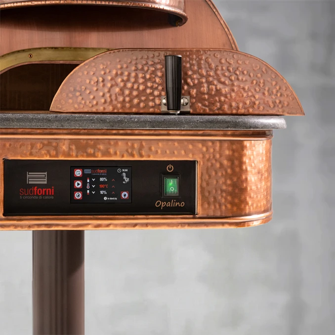 Piec do pizzy elektryczny na stelażu jezdnym SUD FORNI | OPALINO | NATURAL – 1 pizza x Ø 330 mm