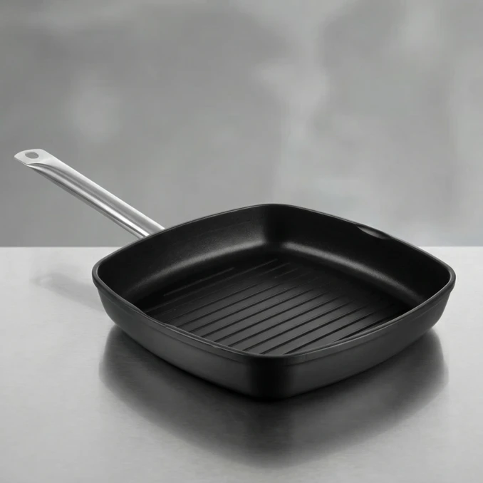 Patelnia gastronomiczna do grillowania | Ryflowana | 550x290x55 mm | Titanium Professional