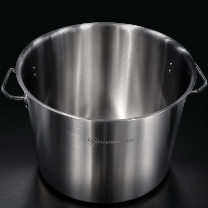 Garnek gastronomiczny wysoki ze stali nierdzewnej z pokrywką | 98 l o średnicy 500 mm | ILKUS Line