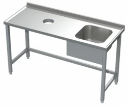 Stół ze zlewem i otworem na odpadki 1000x600x850(h)mm