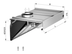 Okap Przyścienny Skośny + filtry | 1900x700x425(h) mm.