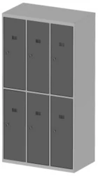 Szafa 6-skrytkowa 900x500x1700 (h) mm.