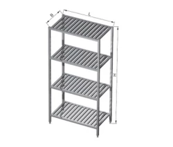 Regał magazynowy gretingowy 4-półkowy spawany 1200x600x1800(h)mm