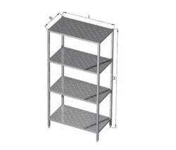 Regał magazynowy perforowany 4-półkowy spawany 1100x400x1800(h)mm