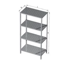 Regał magazynowy perforowany 4-półkowy spawany 800x400x1800(h)mm