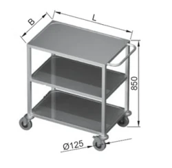 Wózek Kelnerski Spawany 3-półkowy 900x500x850(h)mm