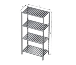 Regał magazynowy gretingowy 4-półkowy spawany 900x400x1800(h)mm