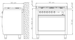 LOFRA | Kuchnia Gazowa | CURVA 90 | INOX | CG96MF/C