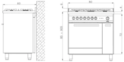 LOFRA | Kuchnia Gazowa | MAXIMA 80 | INOX | MT86MF/C