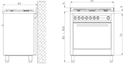 LOFRA | Kuchnia Gazowa | MAXIMA 70 | INOX | M76MF/C