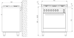 LOFRA | Kuchnia Gazowa | MAXIMA 70 | INOX | M75MF