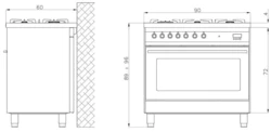 LOFRA | Kuchnia Gazowa | SPECIAL 90 | INOX | PG96MFTE/CISF