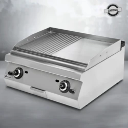 Grill gazowy – płyta gładka + ryflowana chromowana MEDIUM | TIGER 700 | PREMIUM