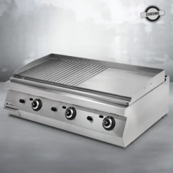 Grill gazowy – płyta gładka + ryflowana chromowana MAXI | TIGER 700 | PREMIUM