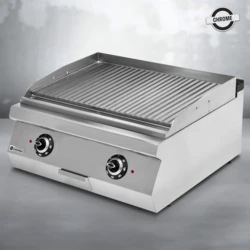 Grill elektryczny – płyta ryflowana chromowana MEDIUM | TIGER 700 | PREMIUM