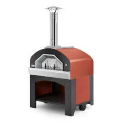 Piec do pizzy opalany drewnem na podstawie | PROMETEO RED | FONTANA PREMIUM