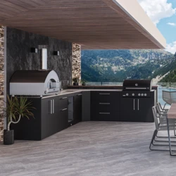 ZESTAW FONTANA | Kuchnia ogrodowa | Angolare | Neolit Pietra di Luna | Inox | ELYSIA
