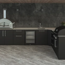 ZESTAW FONTANA | Kuchnia ogrodowa | Angolare | Neolit Pietra di Luna | Inox | ELYSIA