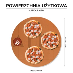 Piec do pizzy opalany drewnem | NAPOLI M90 – 3 szt. Ø 33 cm | ALFA FORNI – LUXURY | GOLD